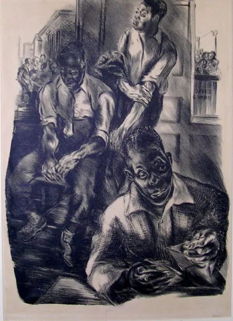 Nan Lurie African American Artist  Ed 25? "Next"  1935-1943  Wpa Lithograph