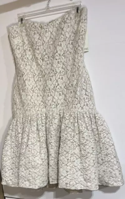 Badgley Mischka Collection Lace Strapless Dress Size 10