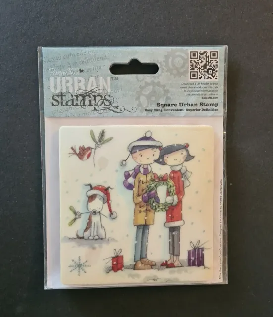 Papermania Docrafts Urban Stamps Mistletoe Friends Rubber Stamp Christmas Xmas
