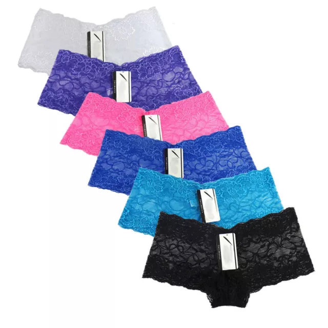 Pack of 6 Womens Ladies Lace French Knickers Briefs Seamless Underwear Panties +