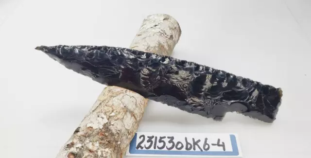 6.5" Obsidian Knife Blade - Hunting - Deco - Hand Knapped "Dragon Glass"