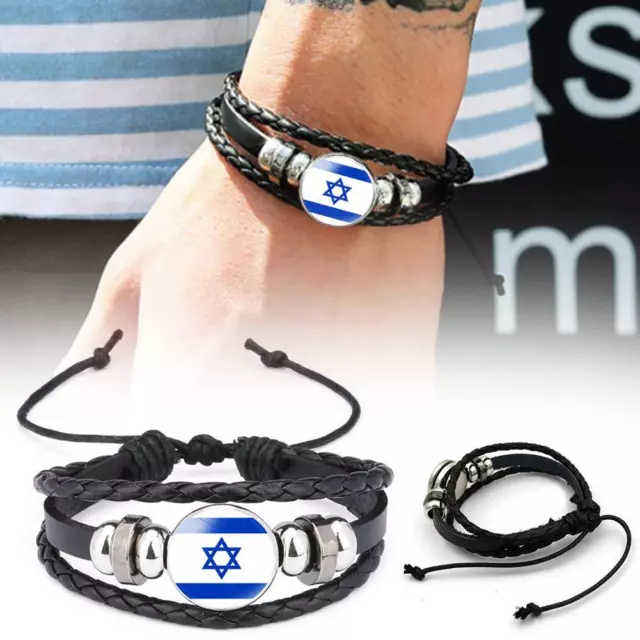 Israelische Flagge Armband handgewebtes Handgelenk Armband UNISEX TRAGEN]-