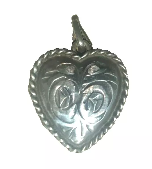 superbe pendentif Coeur ancien Porte Photo en argent massif Avec Poinçons