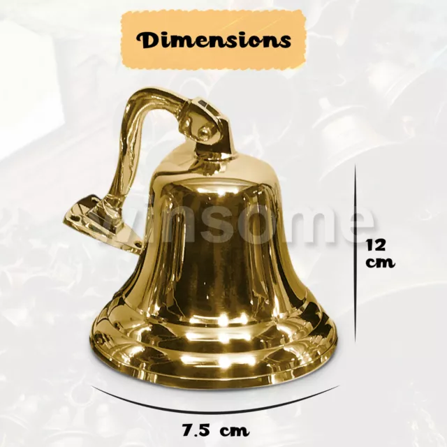 Wall Mounted Ship Bell Solid Brass Pub Door/ School/ Dinner Loud Sound Hang Bell