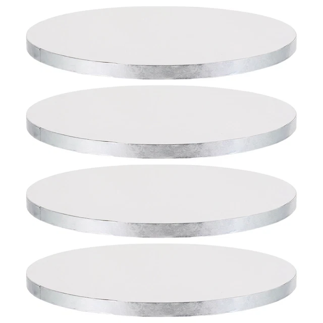 4 pz Tamburo Torte Tamburo Torta Rotondo Base Cerchio Argento