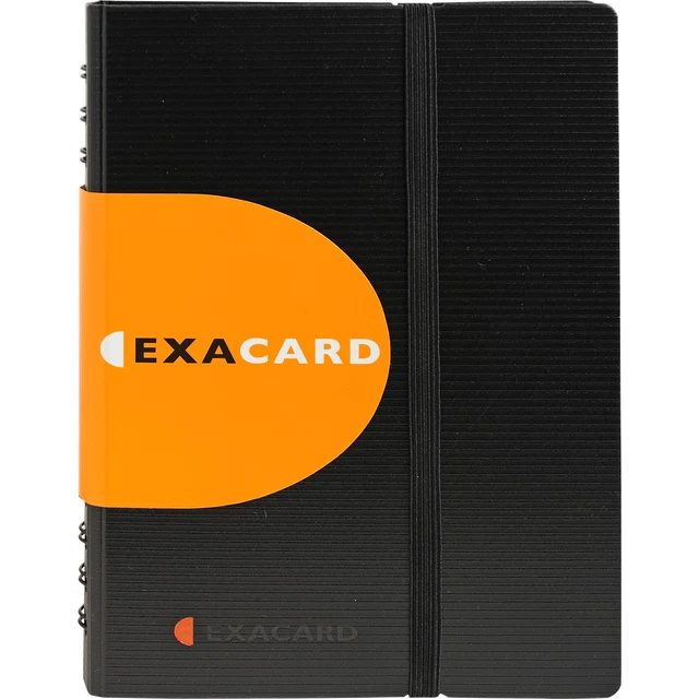 Exacompta 5x Visitenkartenbuch 20 Hüllen 120 Karten 20x145cm Schwarz 75034E