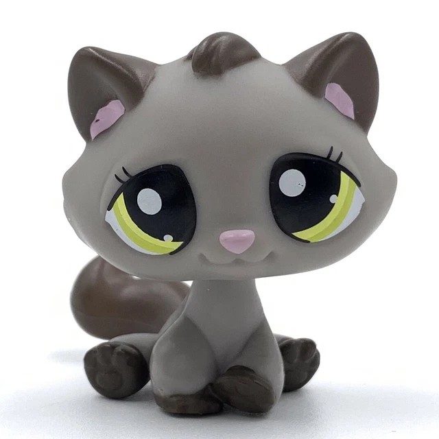 LITTLEST PET SHOP LPS 122 Kitten Cat Yellow Orange Stripes Blue Dot