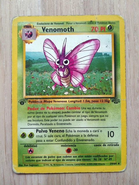 Pokemon Karte - Venomoth - Omot - 1. Edition - Jungle - 29/64 - Spanish