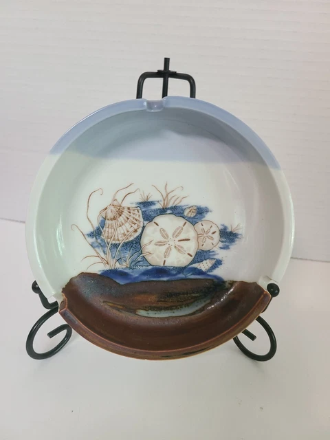 Otagiri Ashtray ,Japan Nautical, Ocean Water, Shells Vtg VERY GOOD CONDITION
