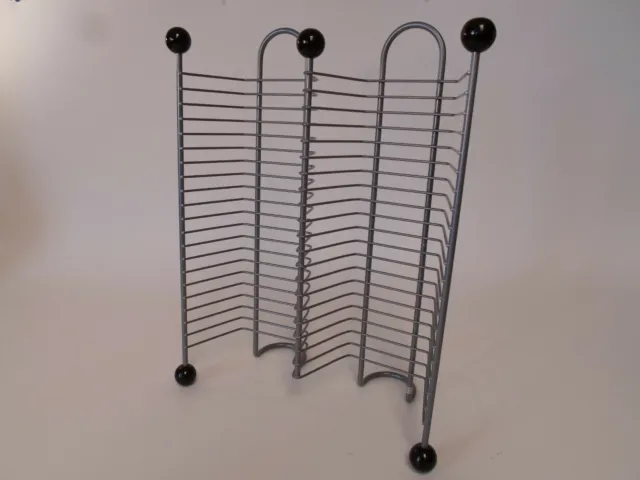 40 CD Storage Desk Stand Holder Display Metal Wire Rack Silver