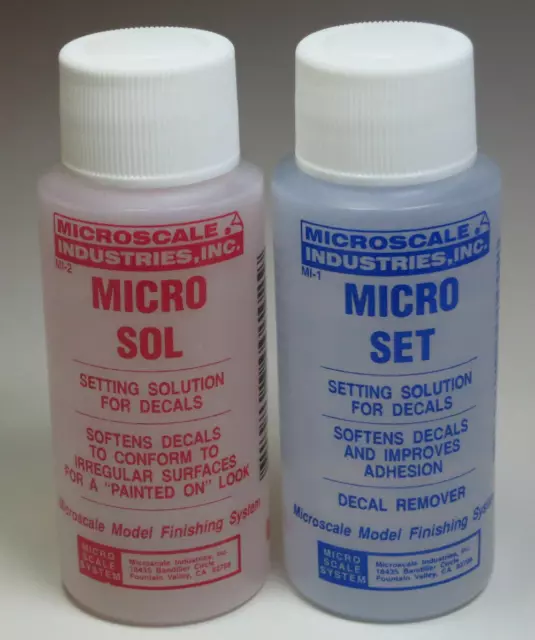 Microscale MI1 MI2 Microset Microsol Micro Set / Sol One Of Each Decal Solution