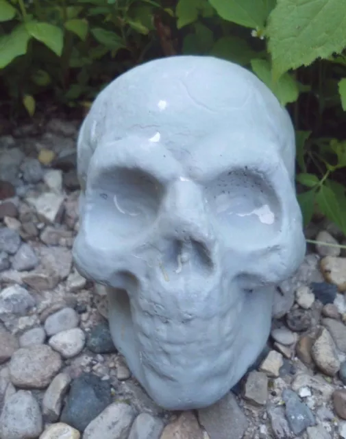 Latex skull mold plaster concrete Halloween mould 4" x 3" x 2.5" W