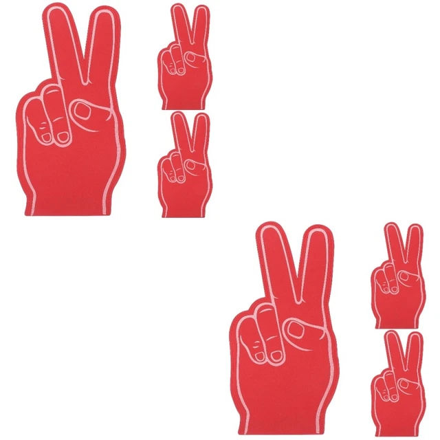 6 Pcs Foam Fingers Party Noise Makers Giant EVA Hand Glove Props