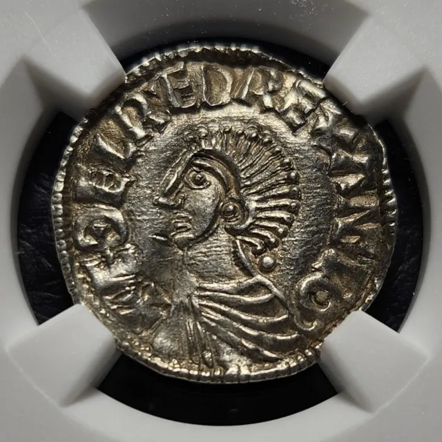 Silver 978-1016 England Great Britain Penny Aethelred II S-1151 | NGC MS62