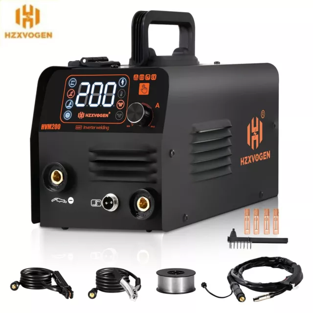 HZXVOGEN 3 in 1 MIG Welder 200Amp Flux MIG/lift TIG/MMA Welding Machine 110V