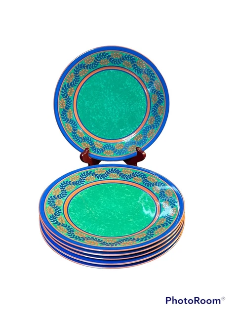 laure japy Limoges lousiane vert 6 salad plates 8 3/4"