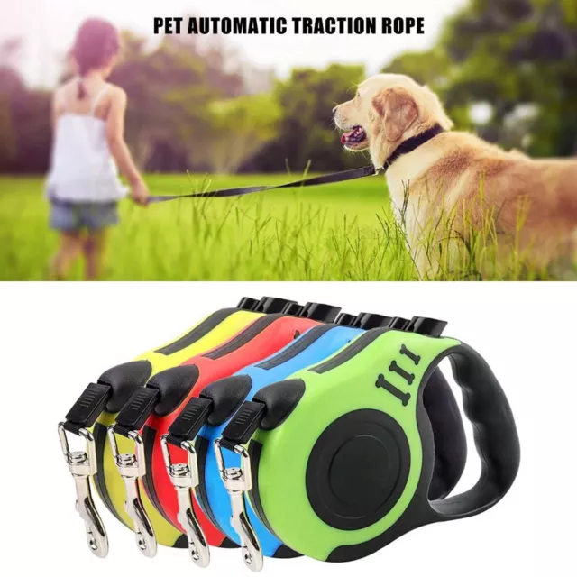 Durable Dog Leash Retractable Nylon Lead Extending Puppy Walking Running Leads