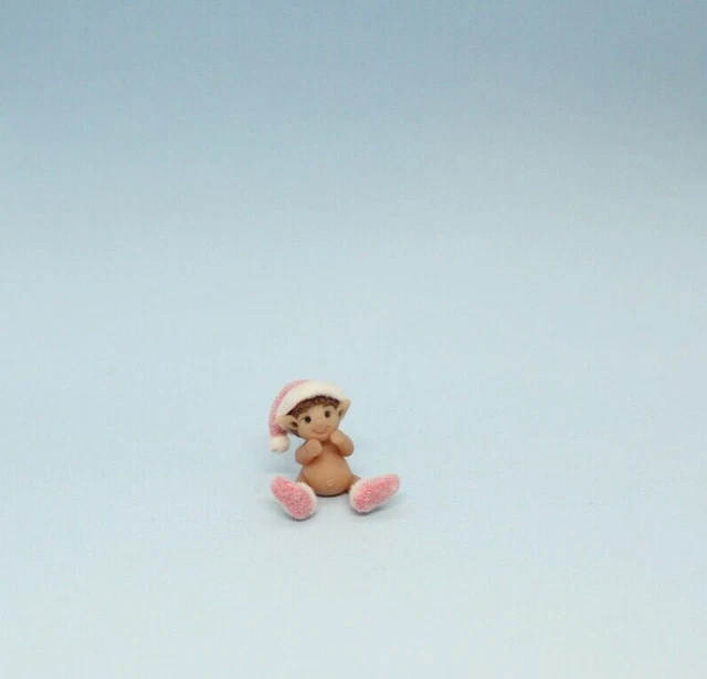 OOAK~Baby Elf~Dolly~Christmas~Mini~Clay~Artist~Doll~Toy~Dollhouse~Cheryl Brown
