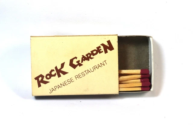 Vintage Rock Garden Japanese Restaurant NYC Partially Full Advertising Matchbox