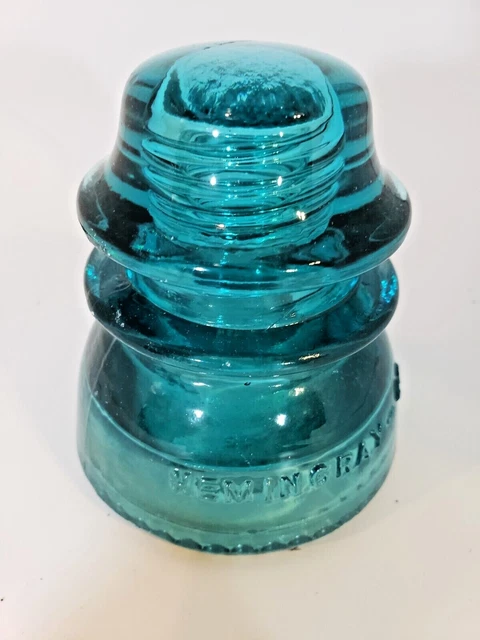 Hemingray-42 Heavy Blue/Green Glass Electric Insulator Paperweight , Vintage