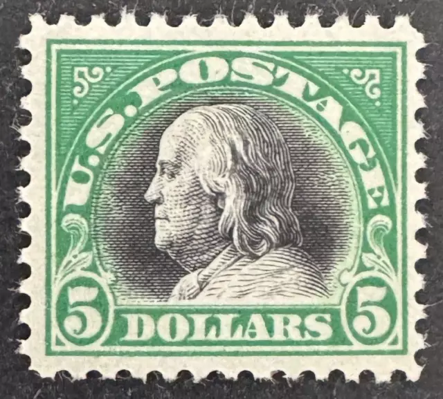 US Stamp, Scott #524 5 Dollar 1918 Franklin Issue M/NH. Very fresh!