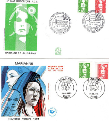Lot De 42Enveloppes Premier Jour Marianne De Briat Roulette