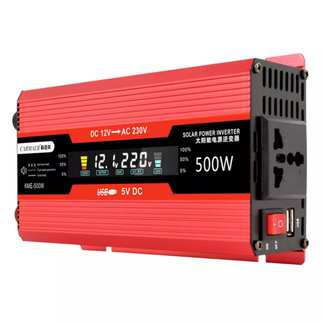 500 W Auto-Wechselrichter 12 V bis 110 V AC-Konverter Solar-Wechselrichter G5J2
