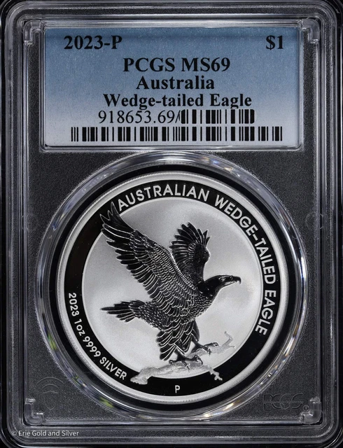 2023 P $1 Australia 1oz Silver Wedge-Tailed Eagle PCGS MS 69