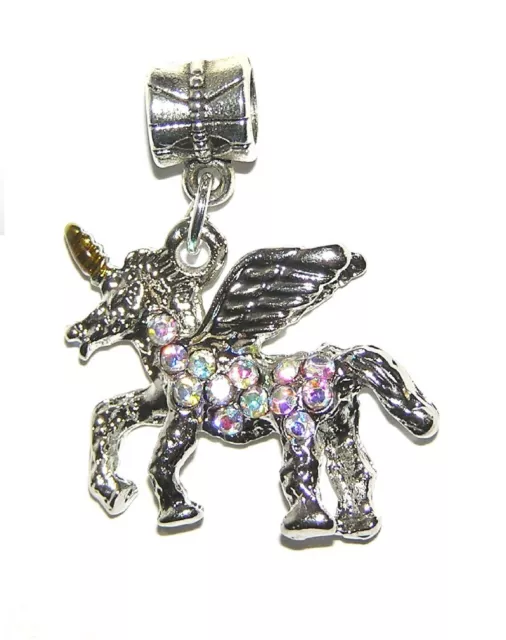 Unicorn Pegasus European Charm Bead 3 D Crystal Encrusted For Bracelet, Necklace Unicorn Pegasus European Charm Bead 3 D Crystal Encrusted For Bracelet, Necklace