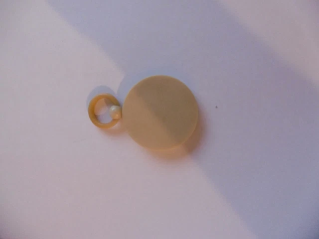 Médaillon Pendentif Camée En Bakélite Beige Vers 1920 - Portrait Femme De Profil, Occasion Vintage