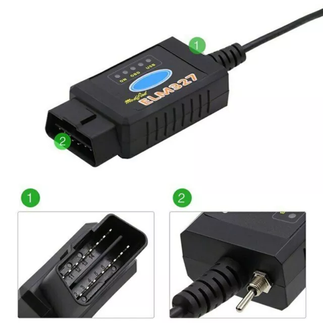 for ELM327 USB OBD2 Modified For Ford MS-CAN HS-CAN  Diagnostic Forscan Scanne