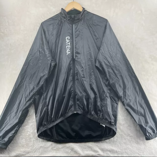 Catena Men Size XXL Black Full Zip Cycling Wind Stopper Jacket