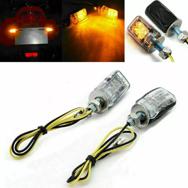 LED Black Micro Mini Tiny Small Indicators Turn Signals Motorcycle MotorBike WY