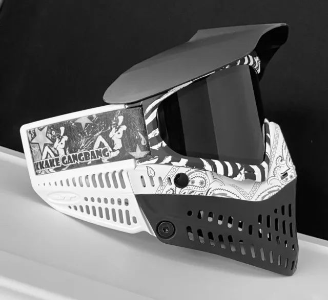 NEW JT Proflex Zebra Black White Paintball Mask Goggle Thermal Lens Bandana