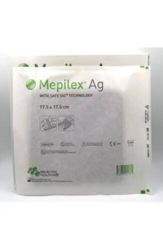 **8 pcs** Mepilex AG antimicrobial soft silver foam dressing-17.5x17.5 cm/7x7 in