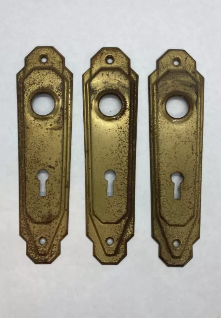 Lot Of 3 Antique Ornate Eastlake, Victorian Door Backplates