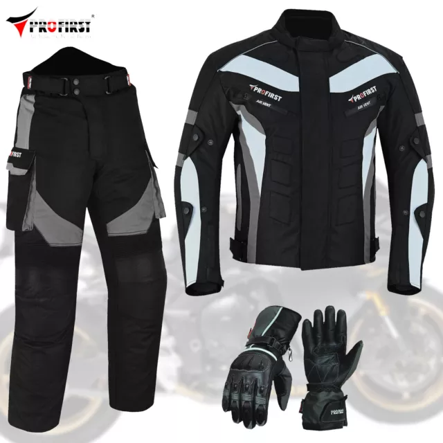 Profirst Motorbike Suits Men Motorcycle Riding Armoured Textile Suit with Gloves