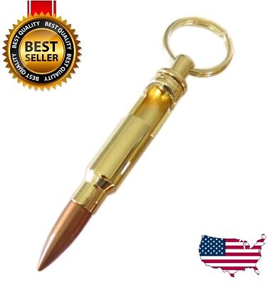 0.308 Cal Bullet Shell Bottle Opener Beer Soda Gold Keychain Key Ring Bar Tool
