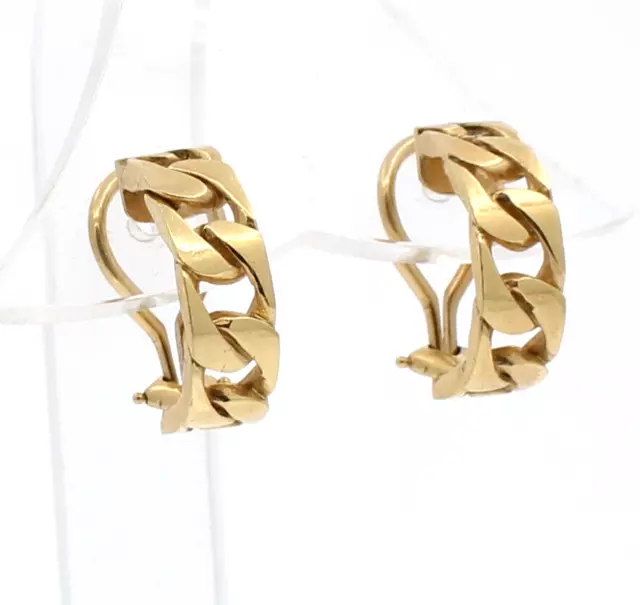 Fin de Valeur 14k or Jaune Rigide Lien Boucles D'Oreilles