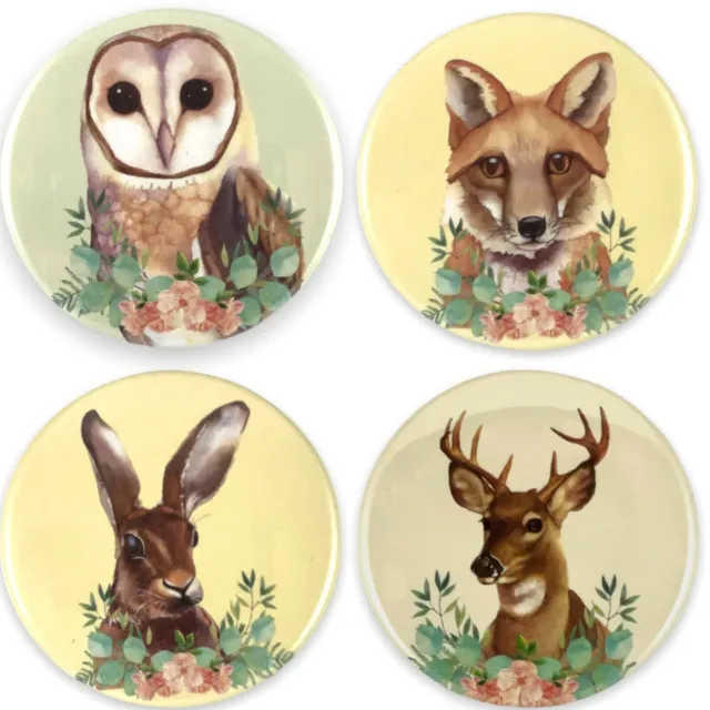 Animal Set of 4 - 2.25 Inch Magnets for Fridge, Kitchen, Whiteboard Cute Magnets