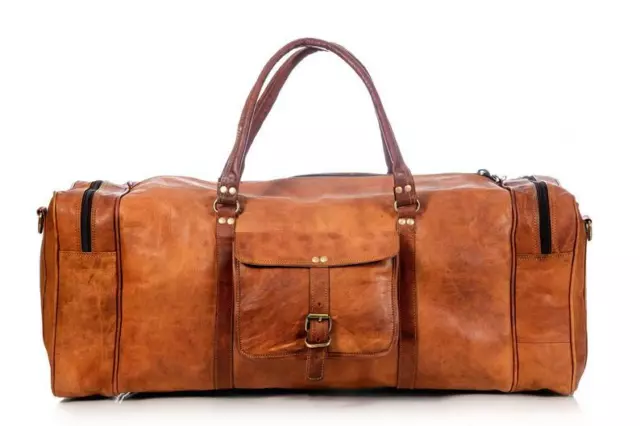 30" Extra Espacio Hombre Cuero Maleta Equipaje de Viaje Vintage Weekender Bolso