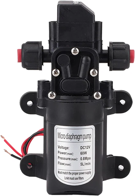 Pompa Acqua DC 12V, 116 Psi 60W Autoadescante Pompa Alta Pressione Diaframma per