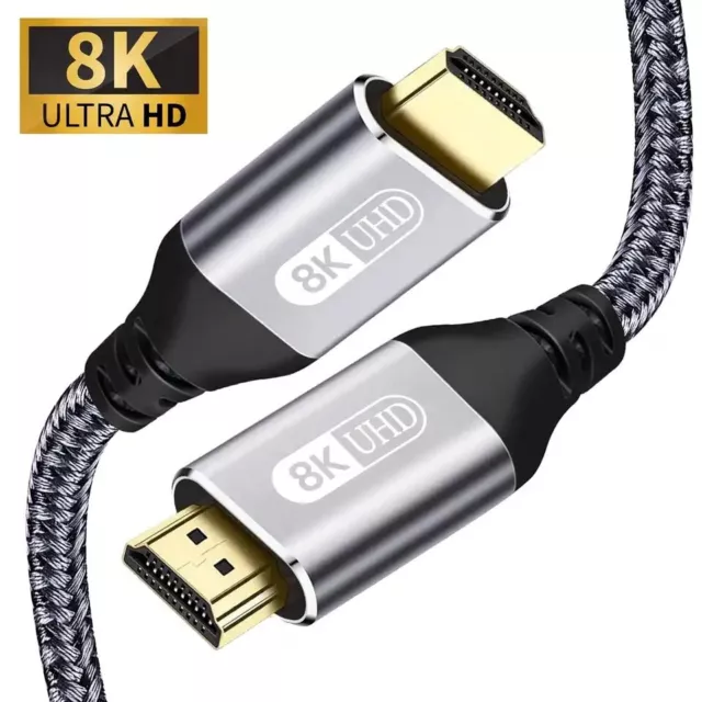 câble HDMI 2.1 *8K*4K 120Hz - HDR UHD eARC 48Gbps Ultra Haute Vitesse HD 2 Mètre