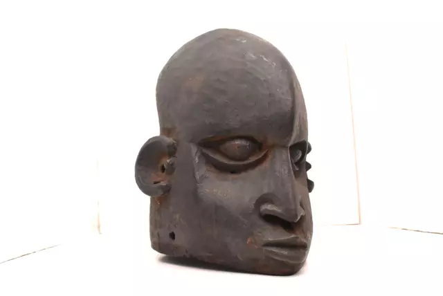 Bamun Helmet Mask Carved Wood Cameroon Life size African Art
