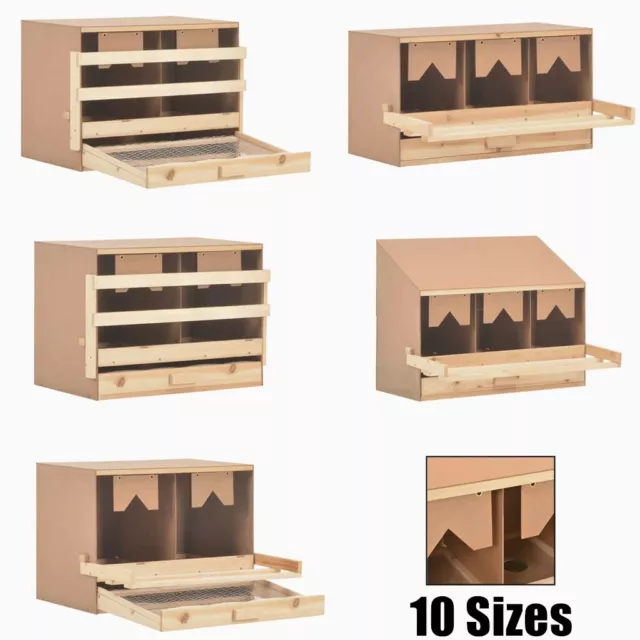 Chicken Laying Nest Perches for Poultry 2/3/4/5 Compartments Solid Pine Wood Box