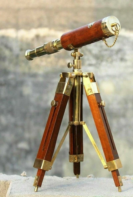 Victorian Ship Article Telescope Leather Cover With Tripod Adjustable Stand gift