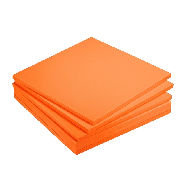 EVA Schaumstoffblätter orange 9,8 Zoll x 9,8 Zoll 10 mm dick Handwerk Schaumstoffblätter 6 Stck.