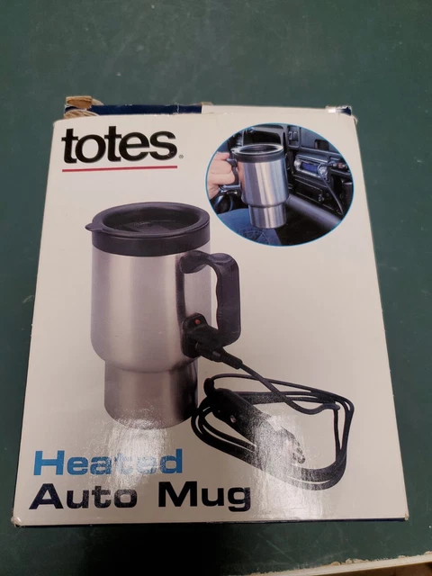 Totes Stainless Steel Heated Auto Coffee Mug Warmer & 12 Volt Car Power Adapter
