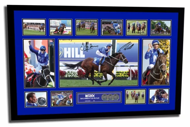 Winx - Triple Cox Plate Hugh Bowman Signed Limited Edition Framed Memorabilia