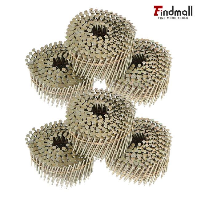 Findmall 3600 Pack 2-1/2" x 0.090" Resin Paint Siding Nails Wire Collated Coils
